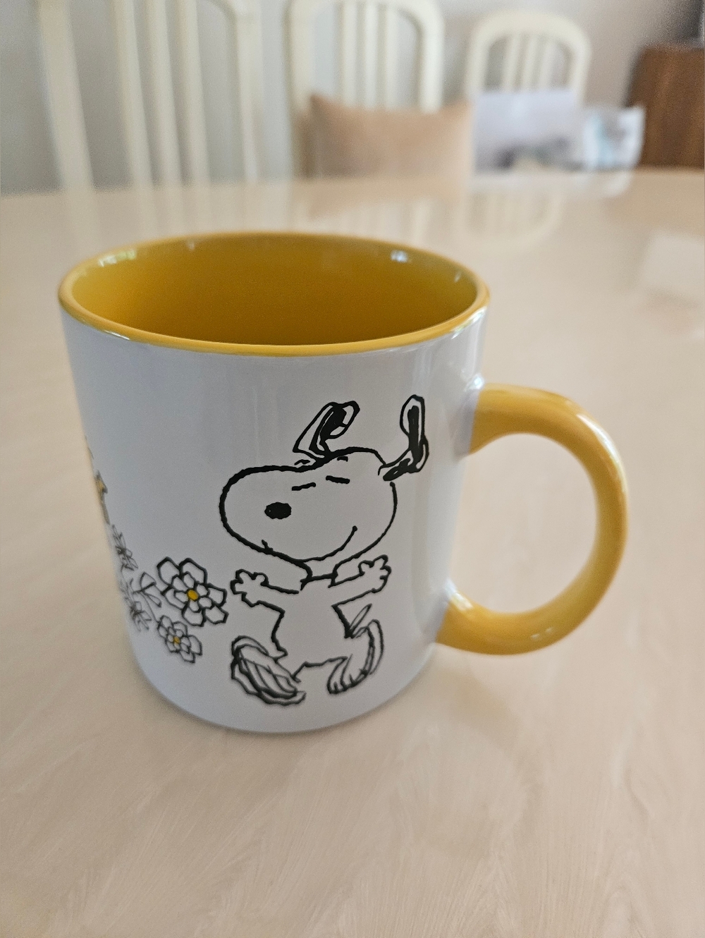 Snoopy & Woodstock Large Floral Ceramic Mug - 21 oz